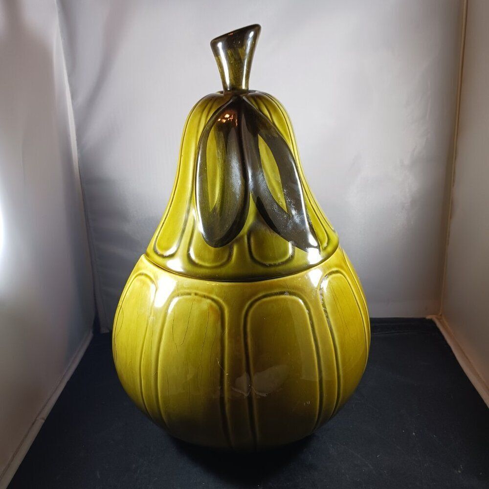 Vintage 1964 Los Angeles Potteries Pear-Shaped Large Cookie Jar - Picture 2 of 12